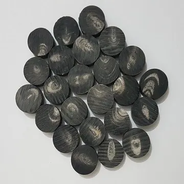 Horn Button Blanks Black with White Spot, item 097